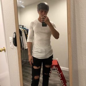 Zara 3/4 sleeve long line T-shirt